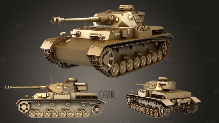 Panzer 4 stl model for CNC